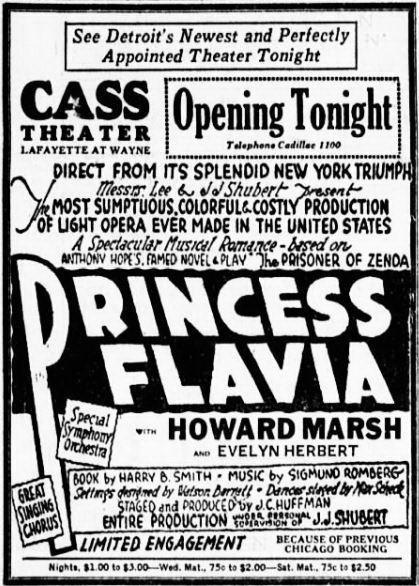 Cass Theatre - 1926-09-12 Ad